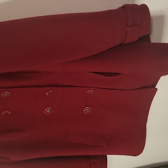 Vintage Lane Bryant Double Breasted Deep Red Peacoat sz 14/16 Lined, Wool Blend - Picture 6 of 14